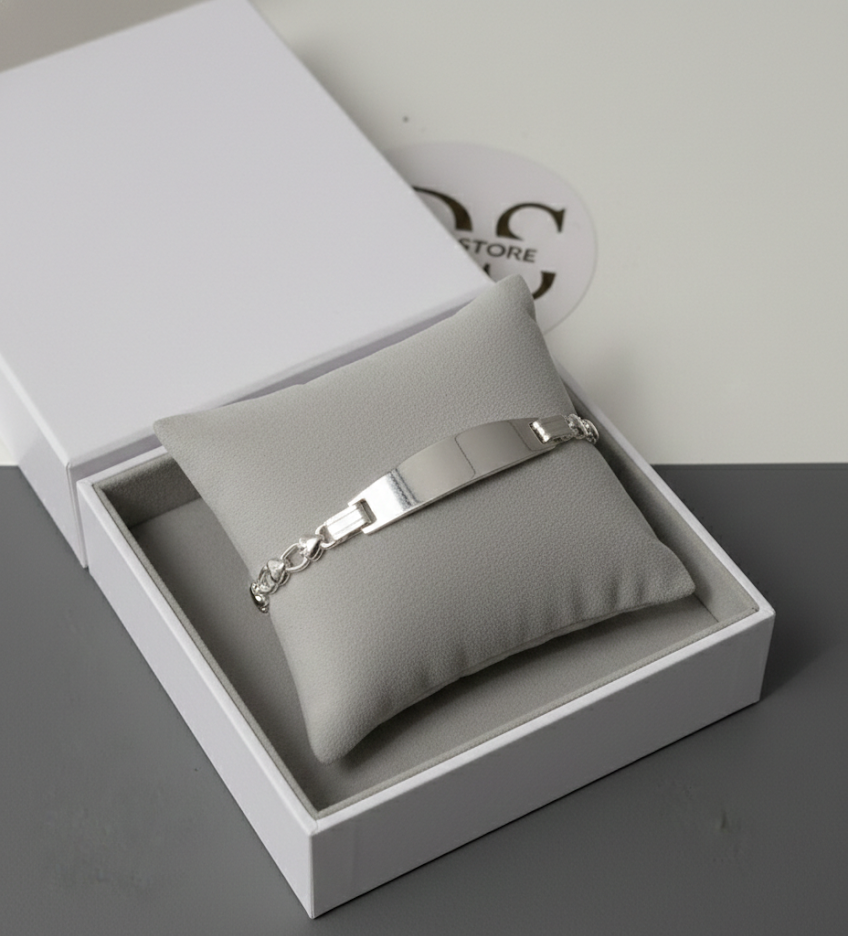 United Hearts Identity Bracelet in 925 Sterling Silver