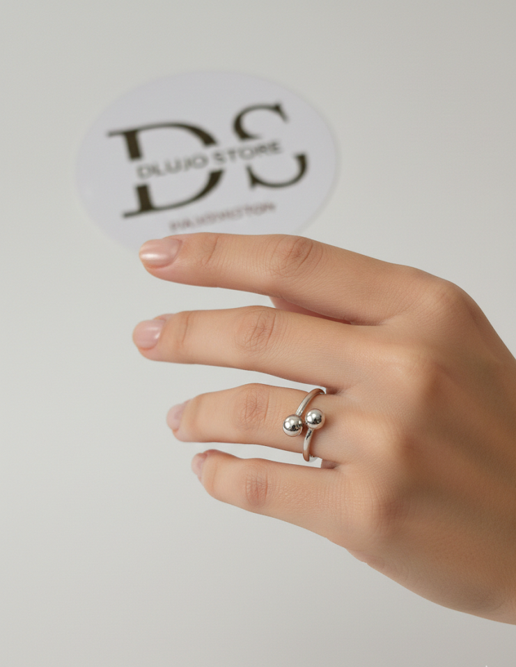 Anillo “Órbita Dual” en Plata de Ley 925