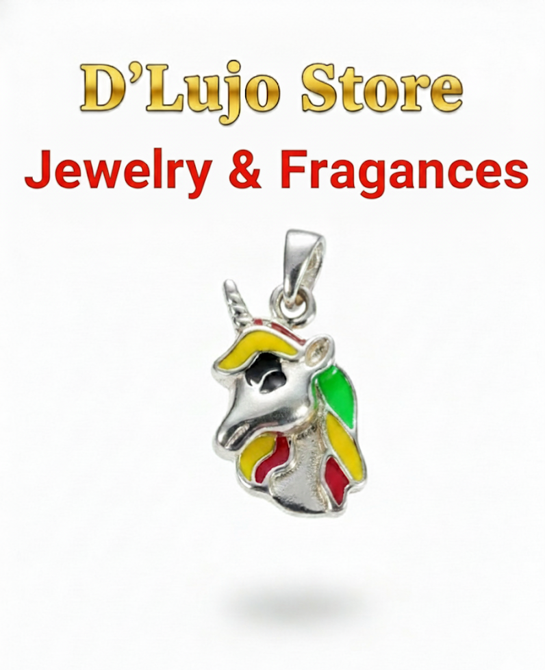 Dije de Unicornio en Plata 925 con Esmalte Multicolor