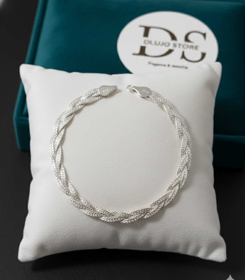 Pulsera Trenzada en Plata de Ley 925