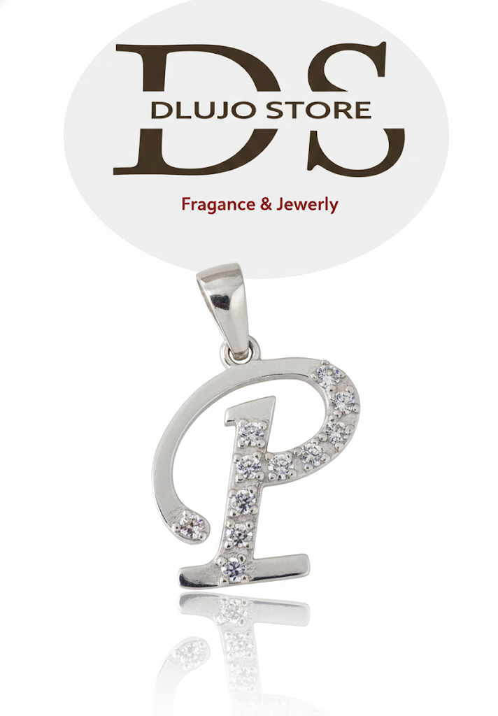 Dije Inicial Letra “P” en Plata de Ley 925 con Circonias