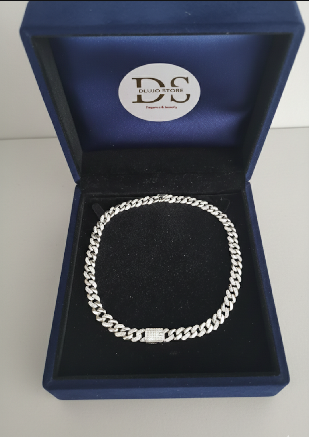 Cadena Cubana con Circonias en Plata 925