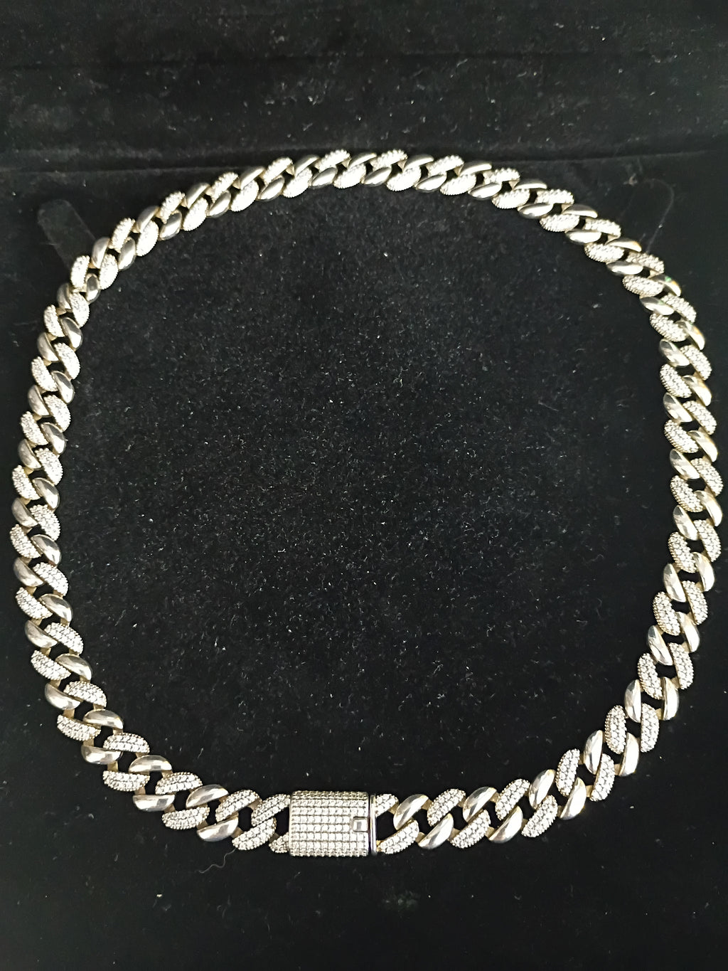 Cadena Cubana con Circonias en Plata 925