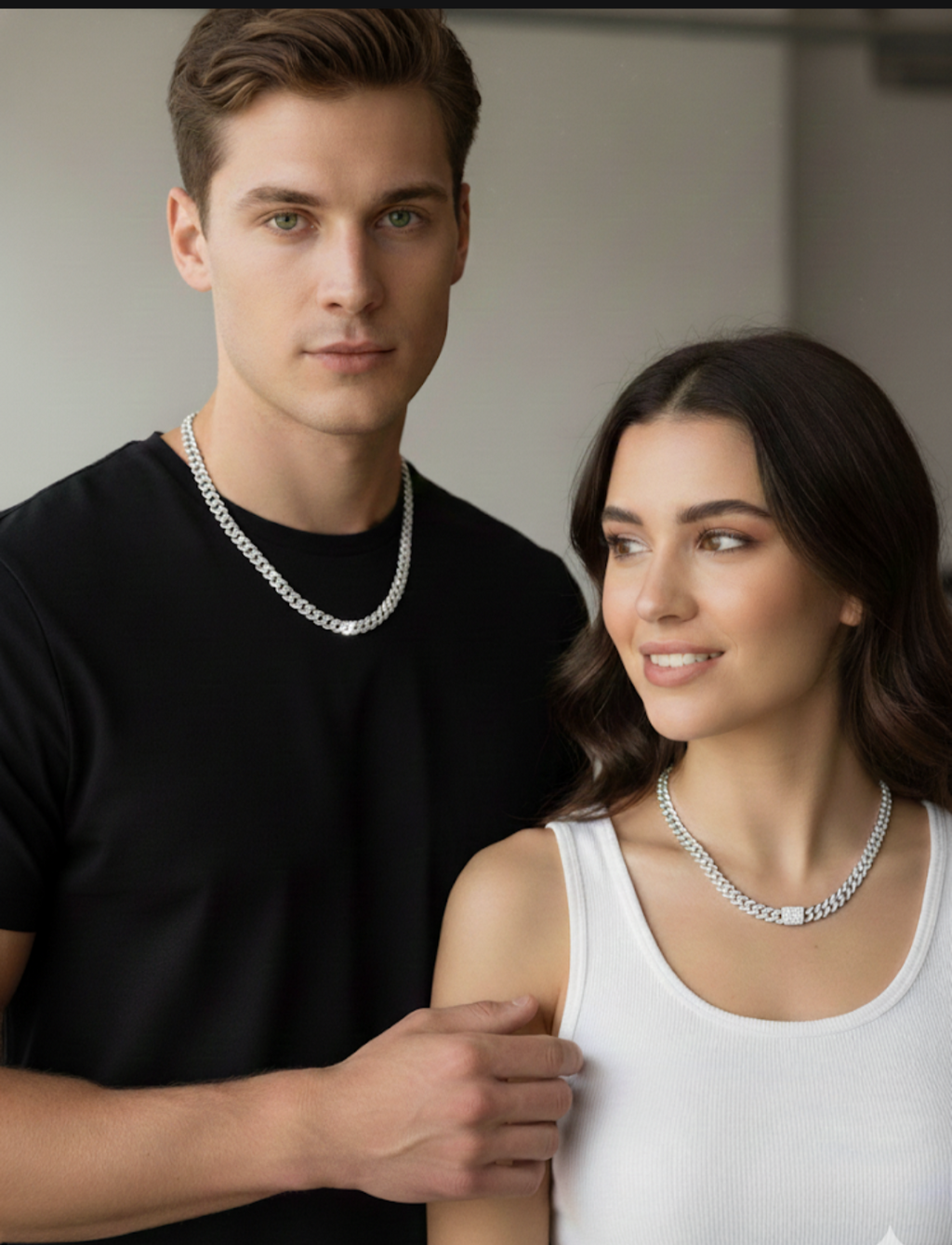 Cadena Cubana con Circonias en Plata 925