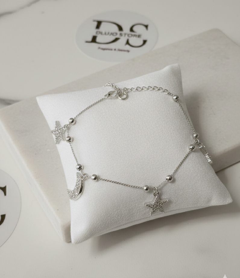 Pulsera Cosmos “Luna y Estrella” en Plata de Ley 925