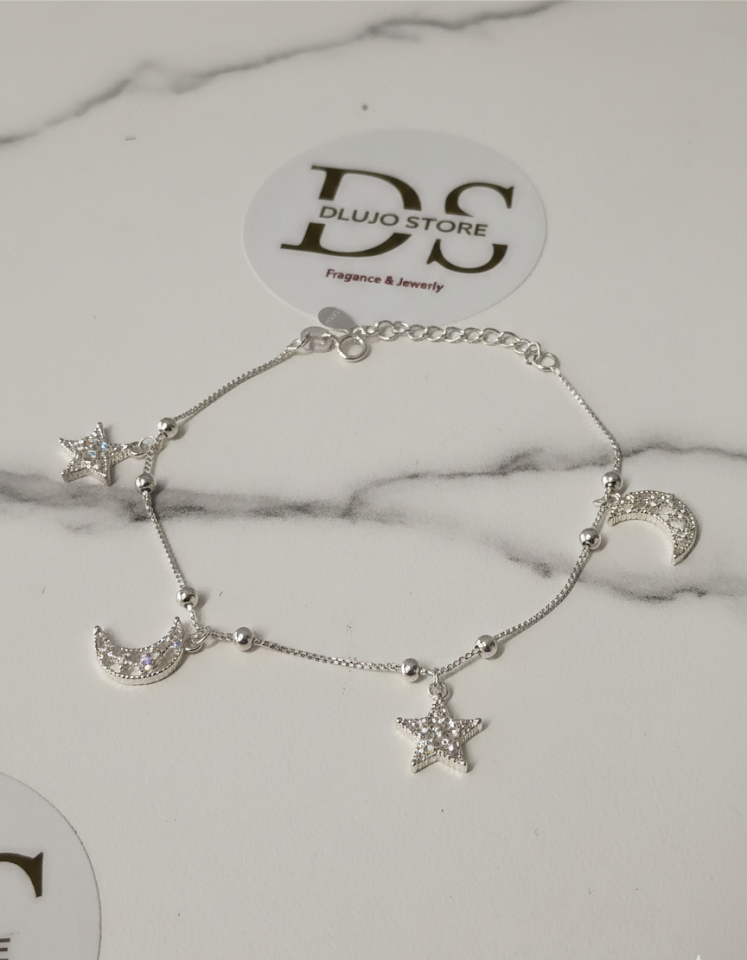 Pulsera Cosmos “Luna y Estrella” en Plata de Ley 925