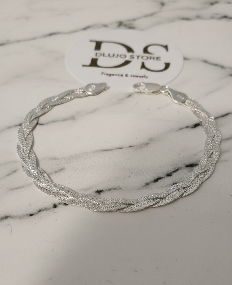 Pulsera Trenzada en Plata de Ley 925