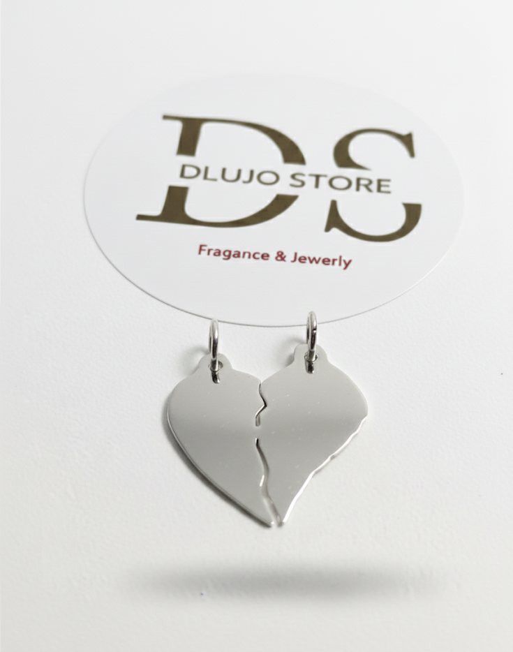 Dije Corazón Dos Mitades “Una Misma Historia” en Plata de Ley 925