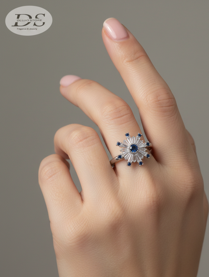 “Winter Sparkle” Ring in 935 Sterling Silver