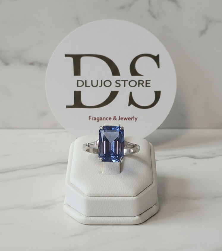 “Blue Rectangular” Ring in 925 Turkish Silver