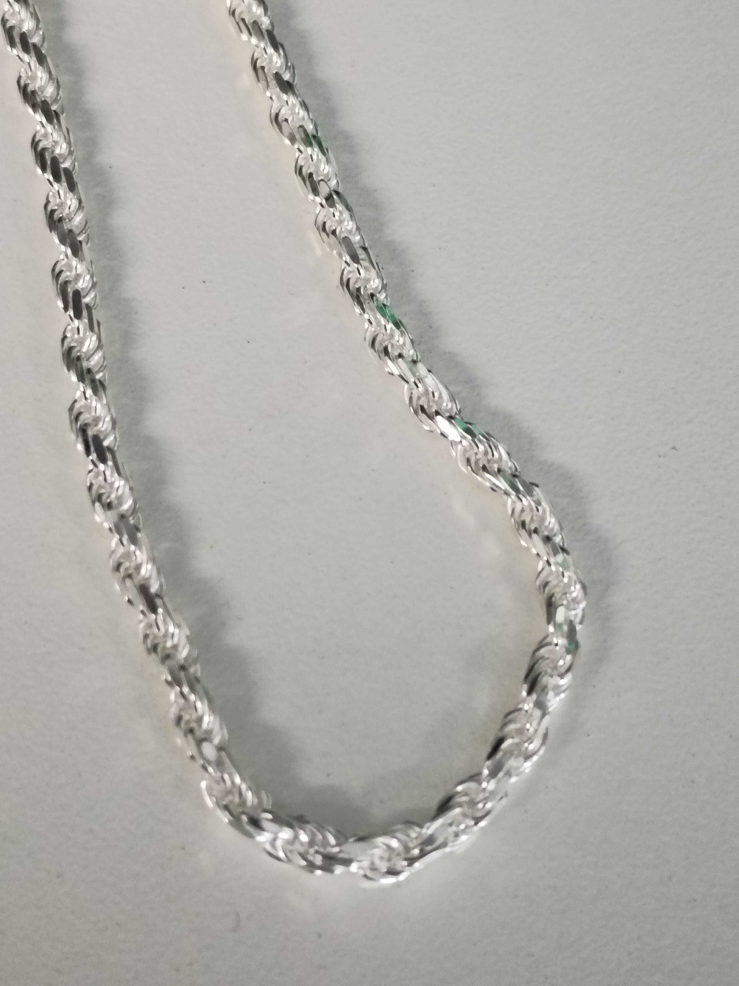 Cadena Tipo Cuerda (Torzal) en Plata 925