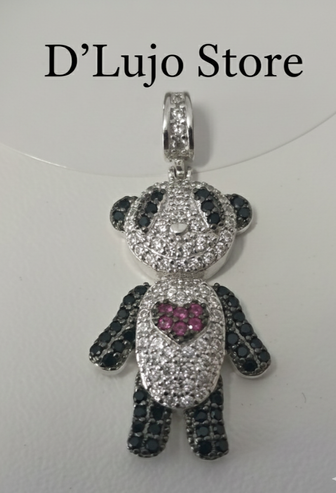 Dije Panda “Corazón Radiante” en Plata de Ley 925