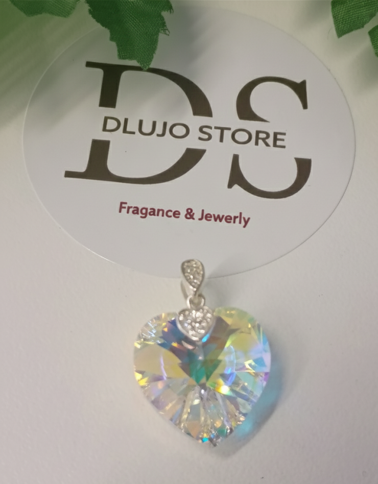 Dije Corazón de Cristal Swarovski en Plata de Ley 925