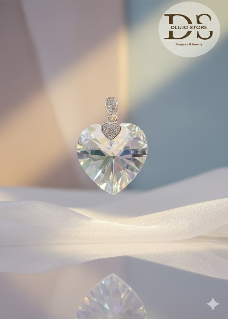 Dije Corazón de Cristal Swarovski en Plata de Ley 925