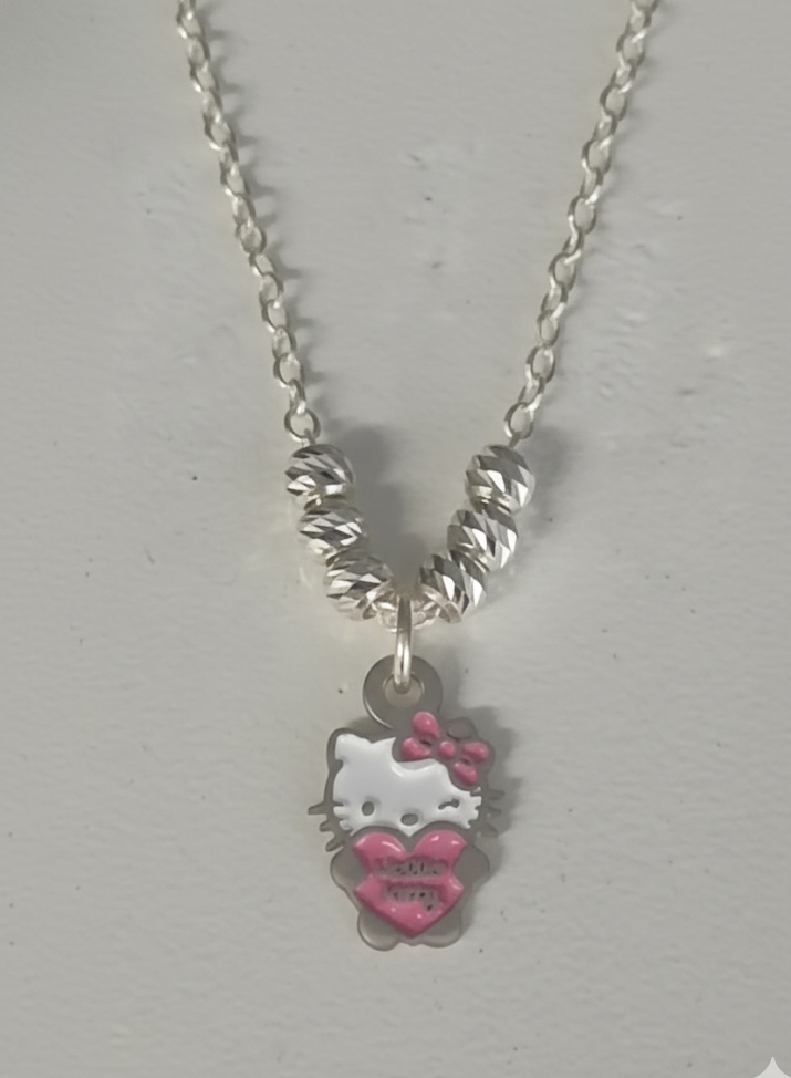 Collar Animado Hello Kitty en Plata 925