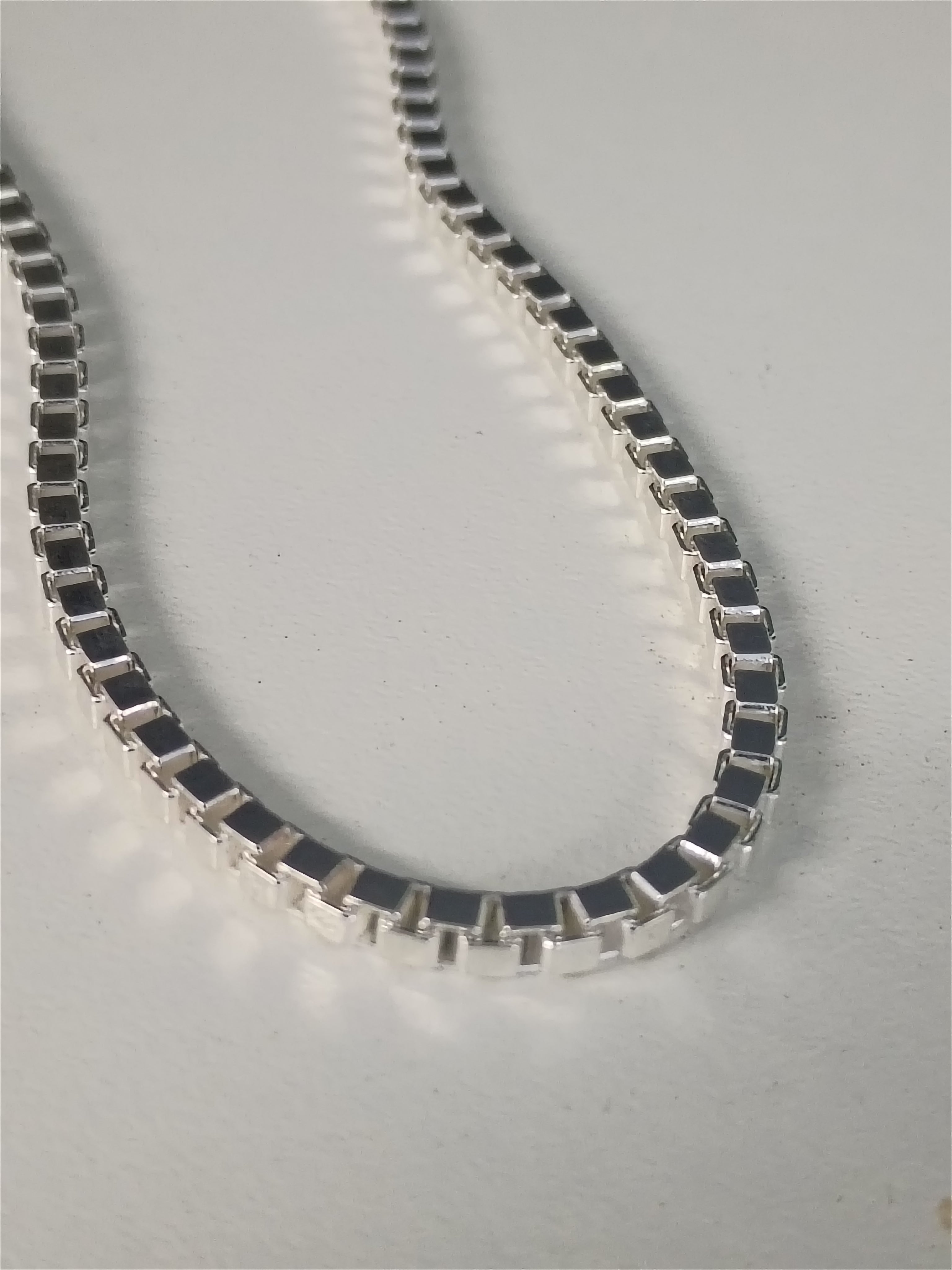 Cadena de Caja Cuadrada en Plata 925