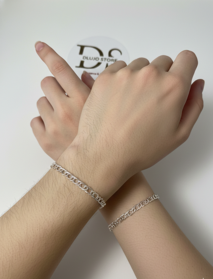 Pulsera de Doble Rombo en Plata de Ley 925