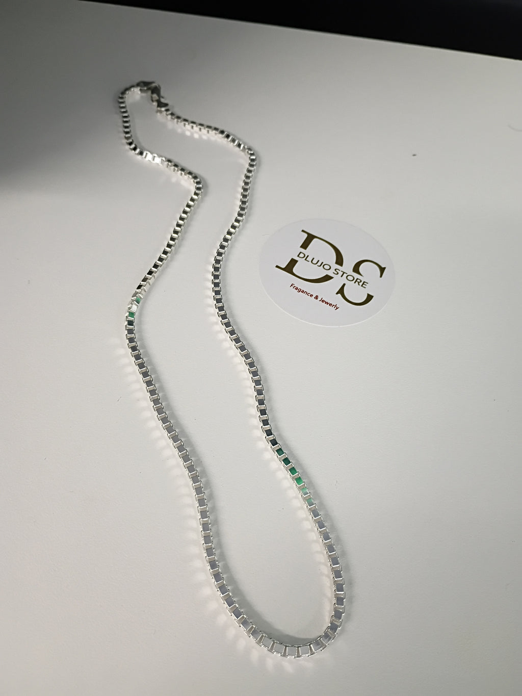 Cadena de Caja Cuadrada en Plata 925