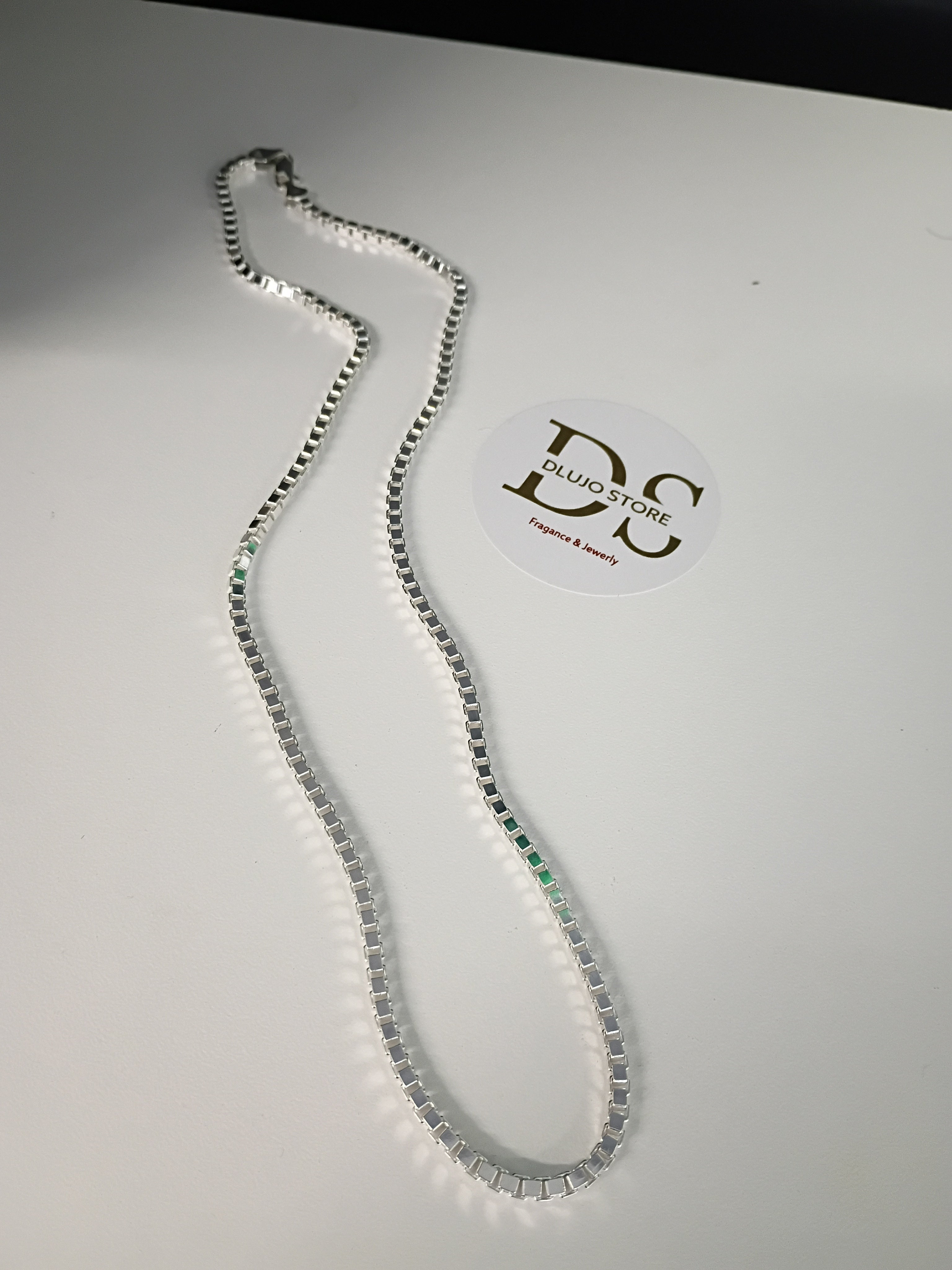 Cadena de Caja Cuadrada en Plata 925