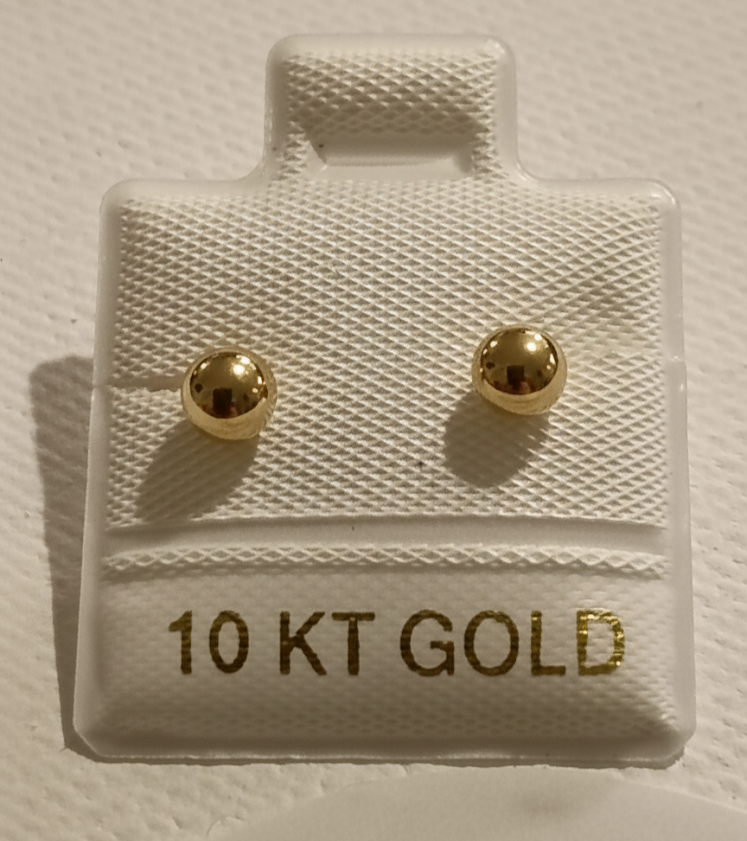 Aretes de Bola en Oro 10K