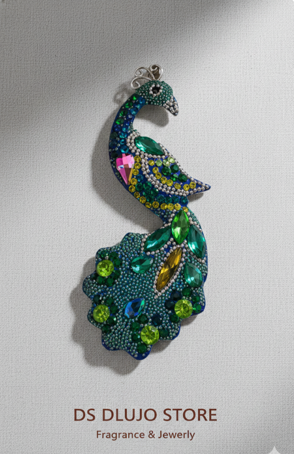 Dije de Pavo Real en Plata de Ley 925