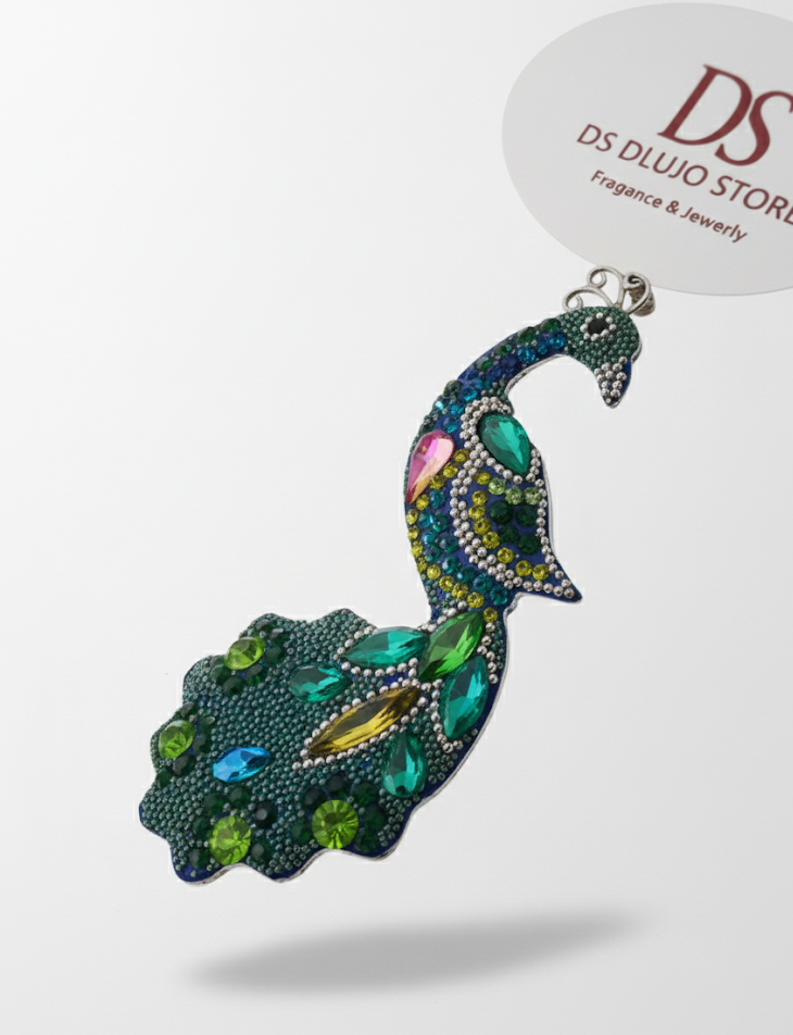 Dije de Pavo Real en Plata de Ley 925