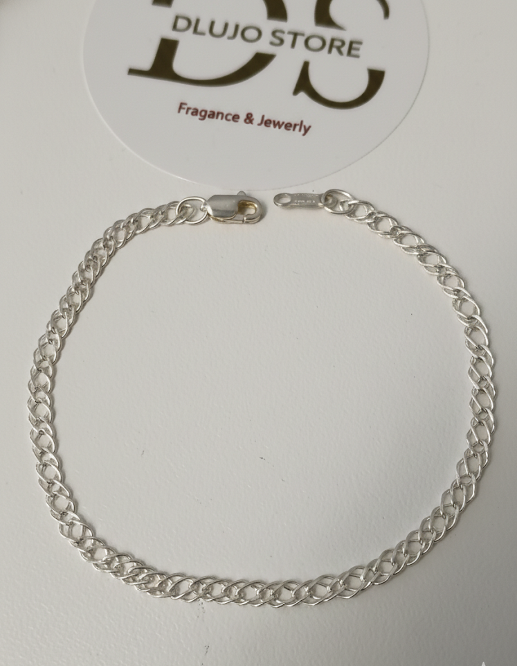 Pulsera de Doble Rombo en Plata de Ley 925