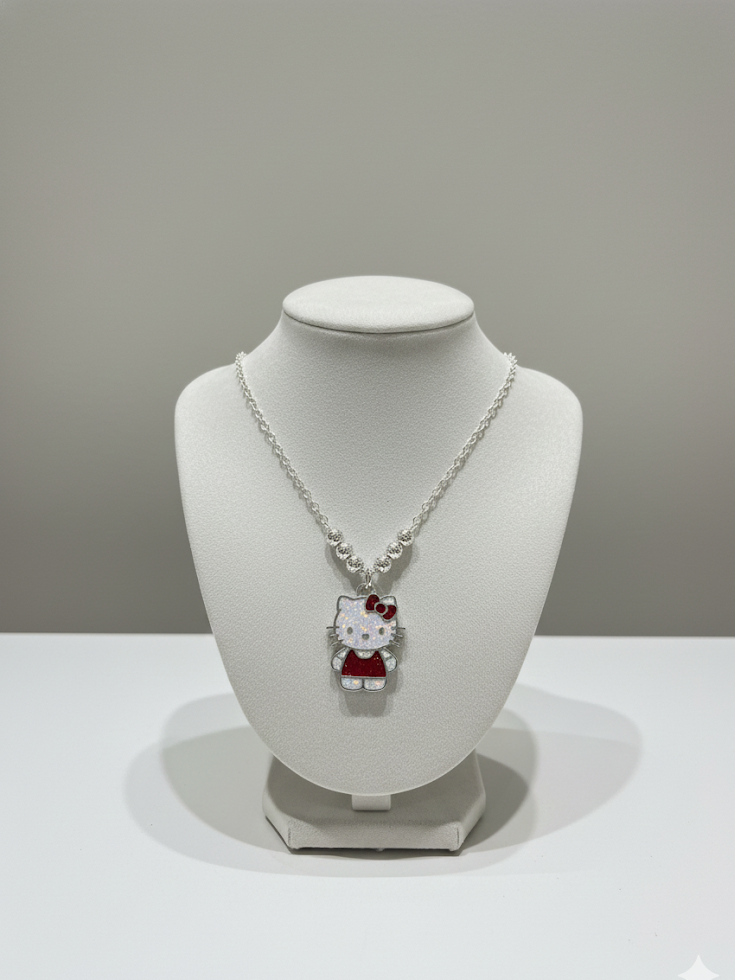 Collar Animado Hello Kitty en Plata 925