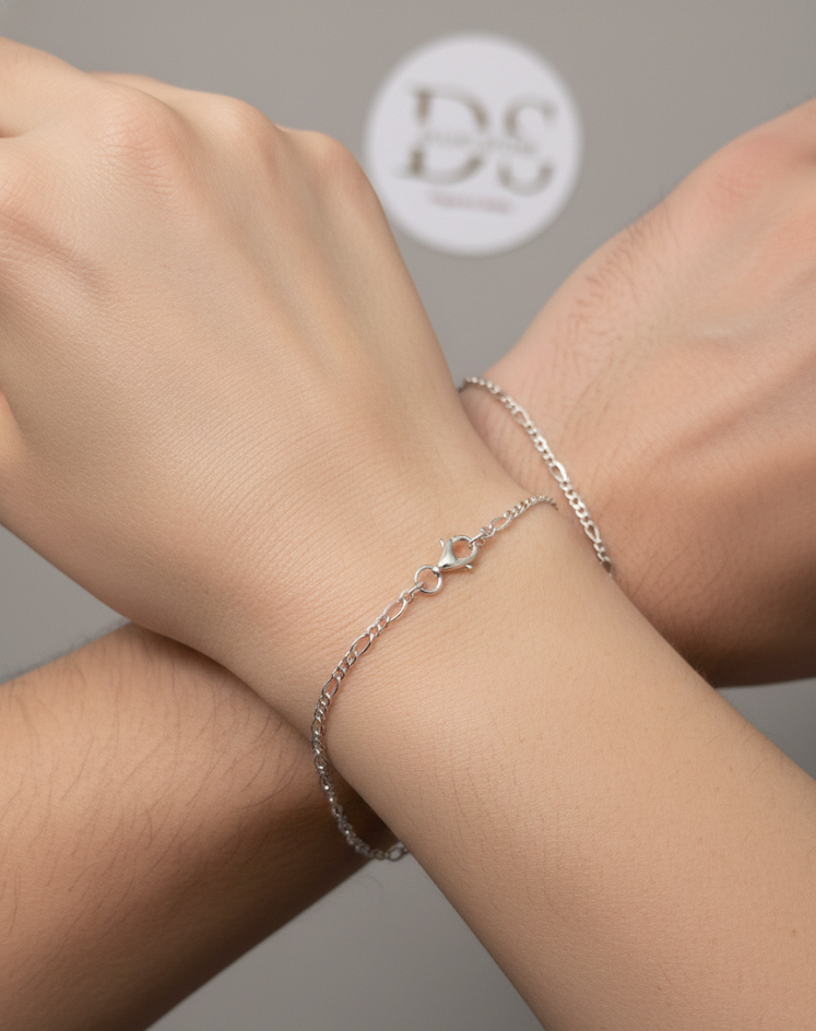 Figaro 3x1 Bracelet in 925 Sterling Silver