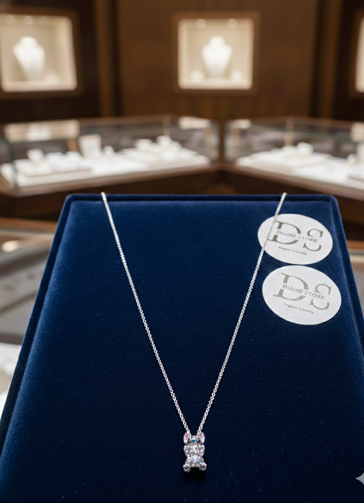 Collar Animado de Stitch con Circonia Brillante en Plata 925