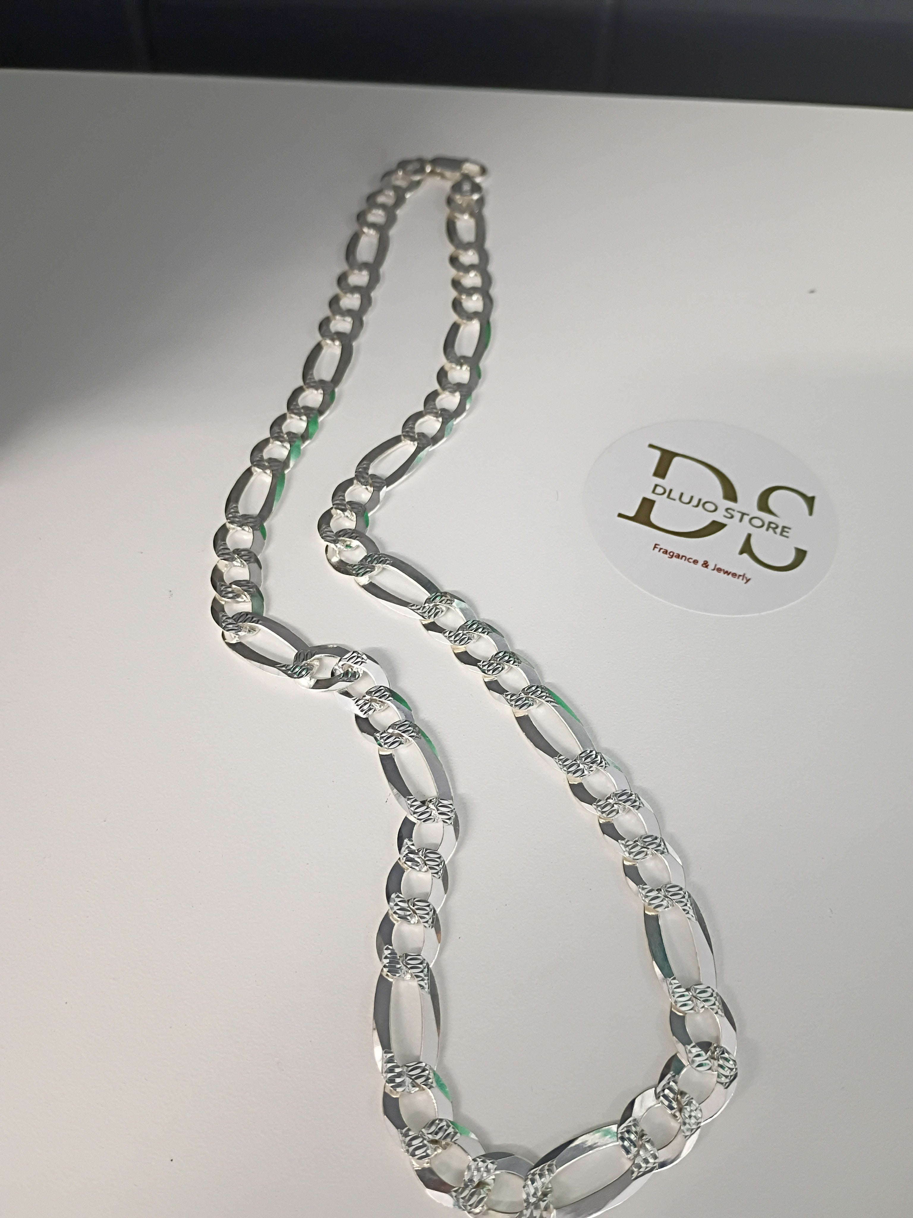 Cadena Fígaro Texturizada en Plata 925 para Caballero