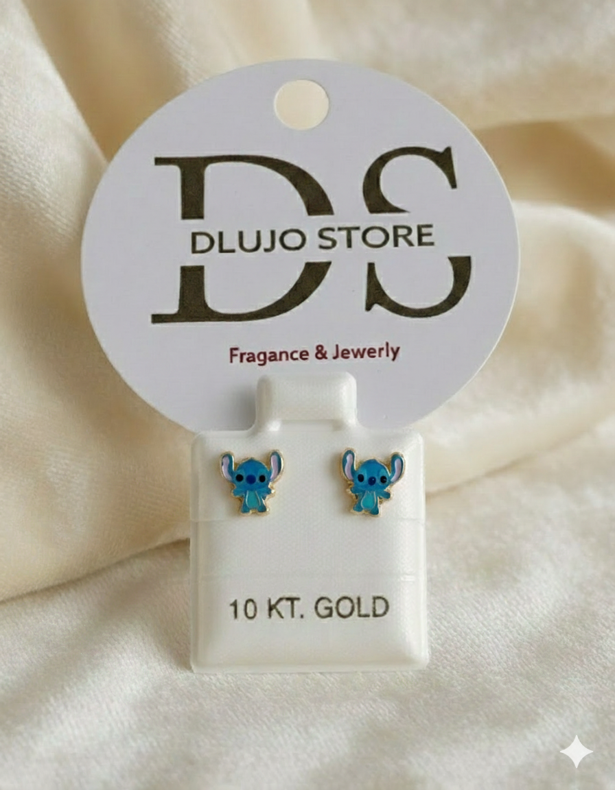 Aretes Diseño Animado en Oro 10K