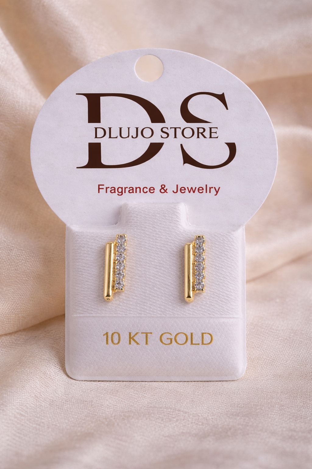 Aretes Minimalistas Doble Barra en Oro 10K