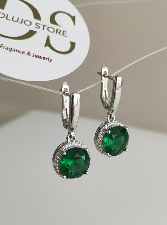 Set de Circonia Verde Esmeralda en Plata 925