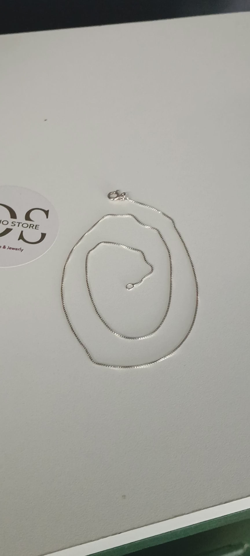 Cadena de Mini Cajas Cuadradas en Plata 925