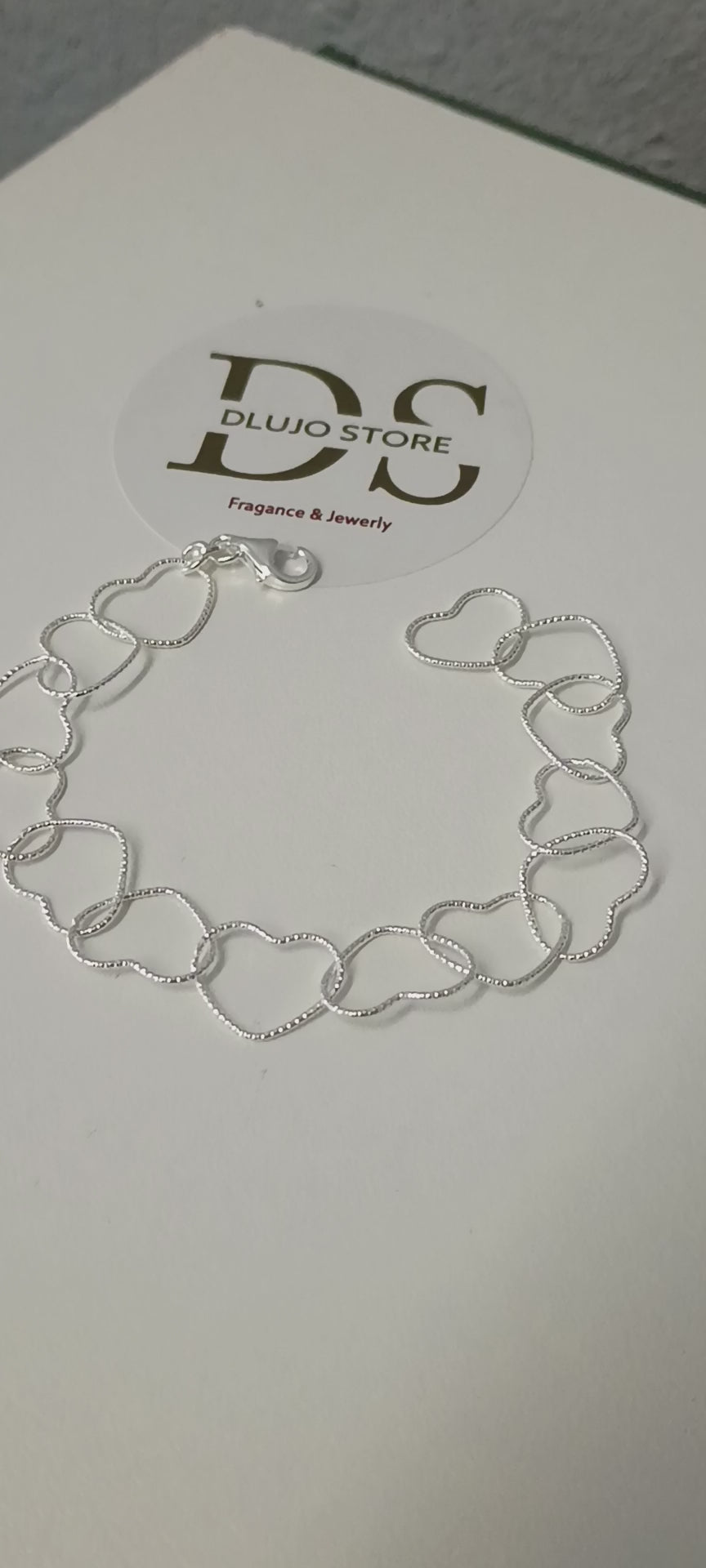 Diamond-cut Heart Bracelet in 925 Sterling Silver