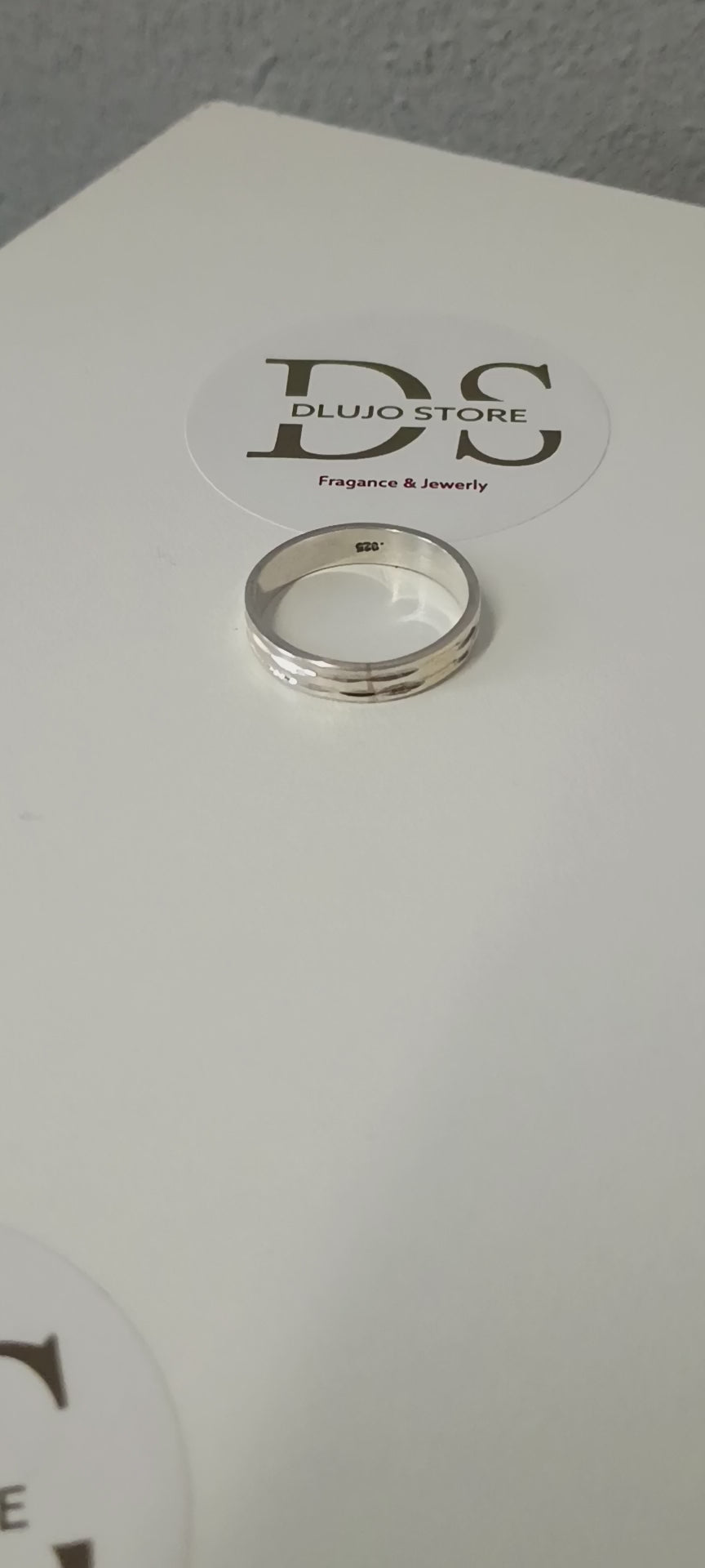 "Grooved Design" Wedding Band in 925 Sterling Silver
