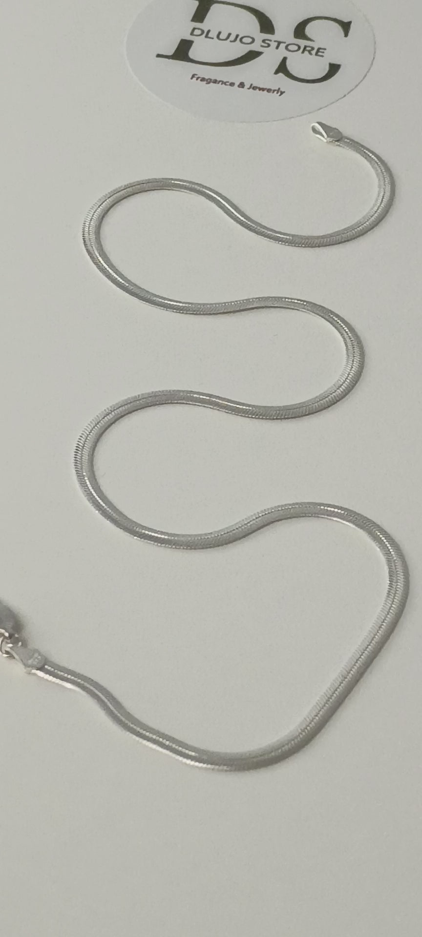 Cadena Plana Estilo Serpiente en Plata 925