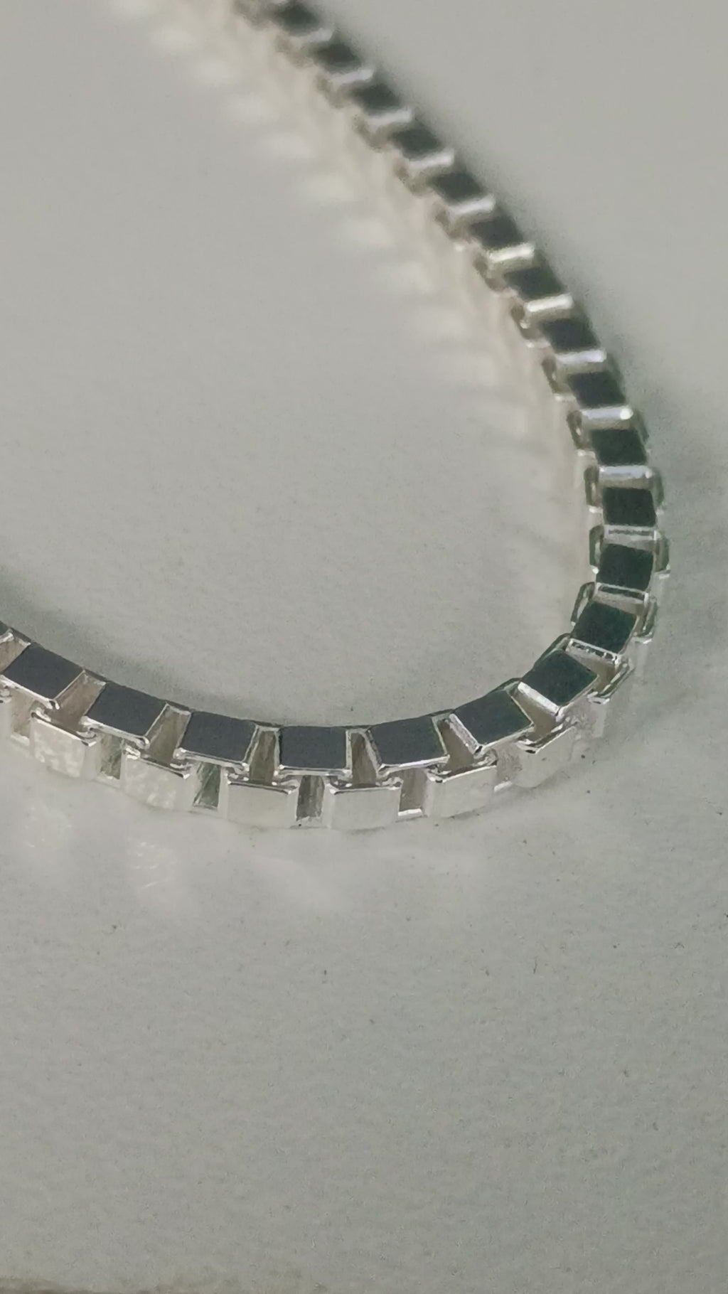 Cadena de Caja Cuadrada en Plata 925