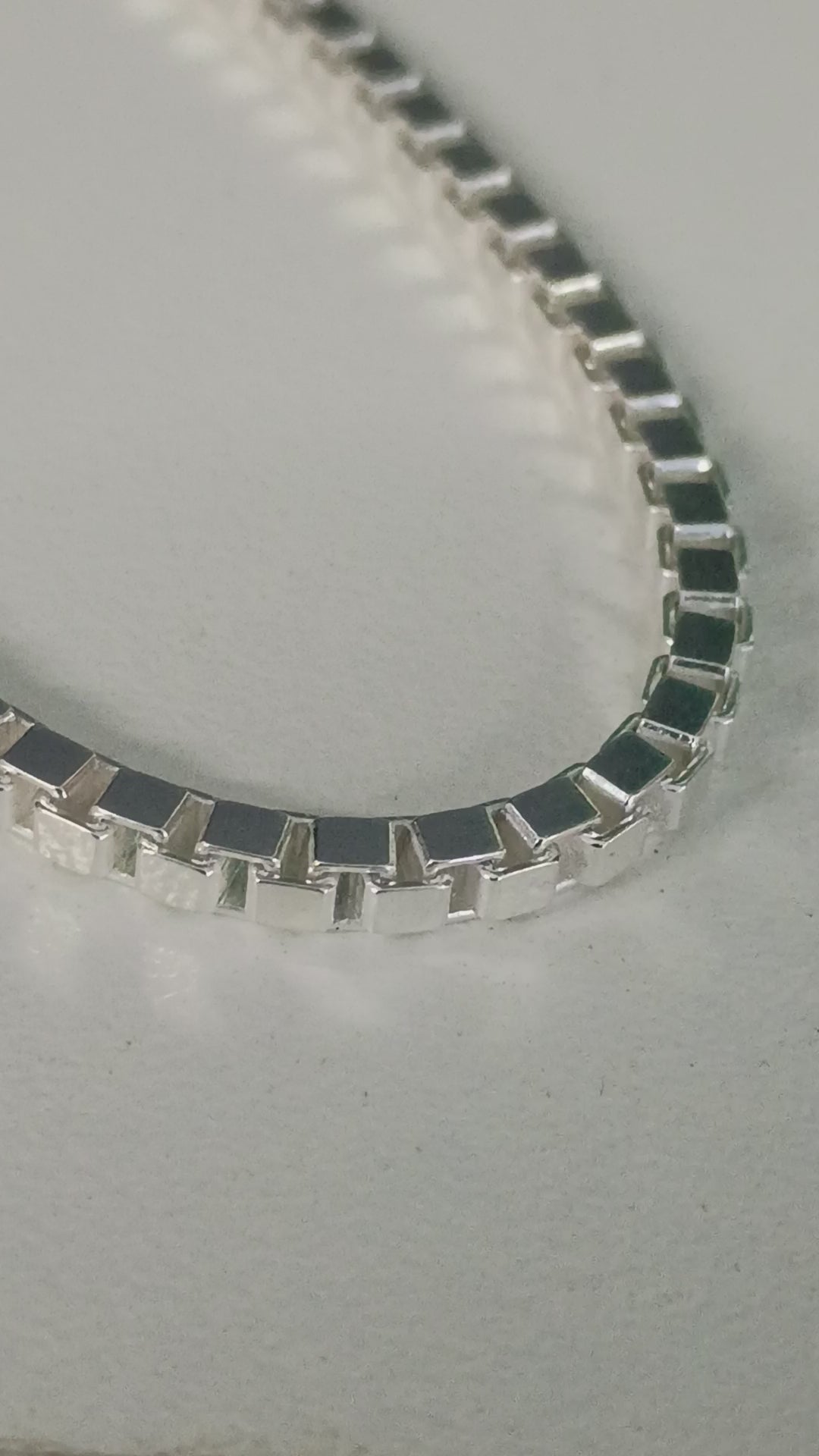 Cadena de Caja Cuadrada en Plata 925