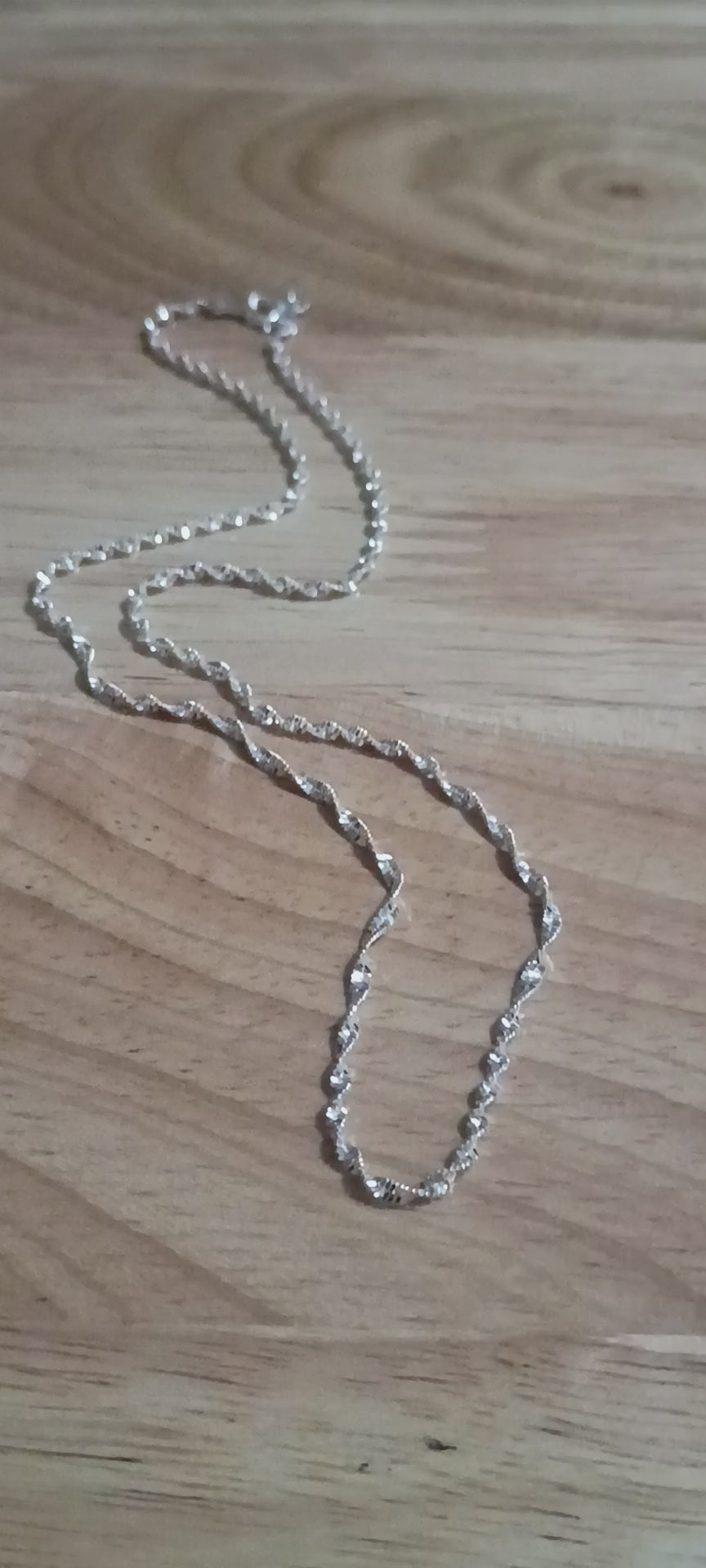 Cadena Lentejuela Torcida en Plata 925