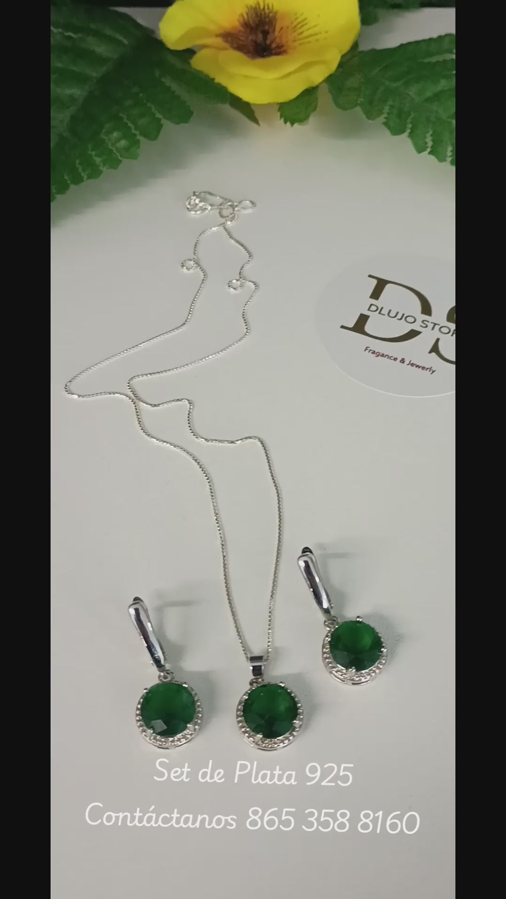 Set de Circonia Verde Esmeralda en Plata 925