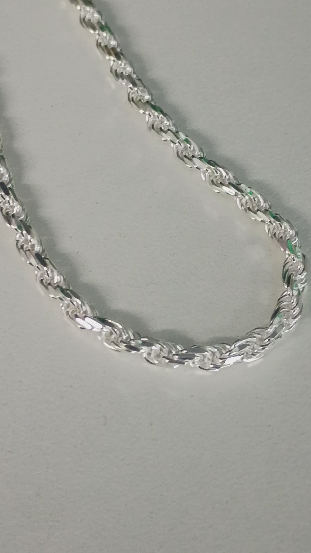 Cadena Tipo Cuerda (Torzal) en Plata 925