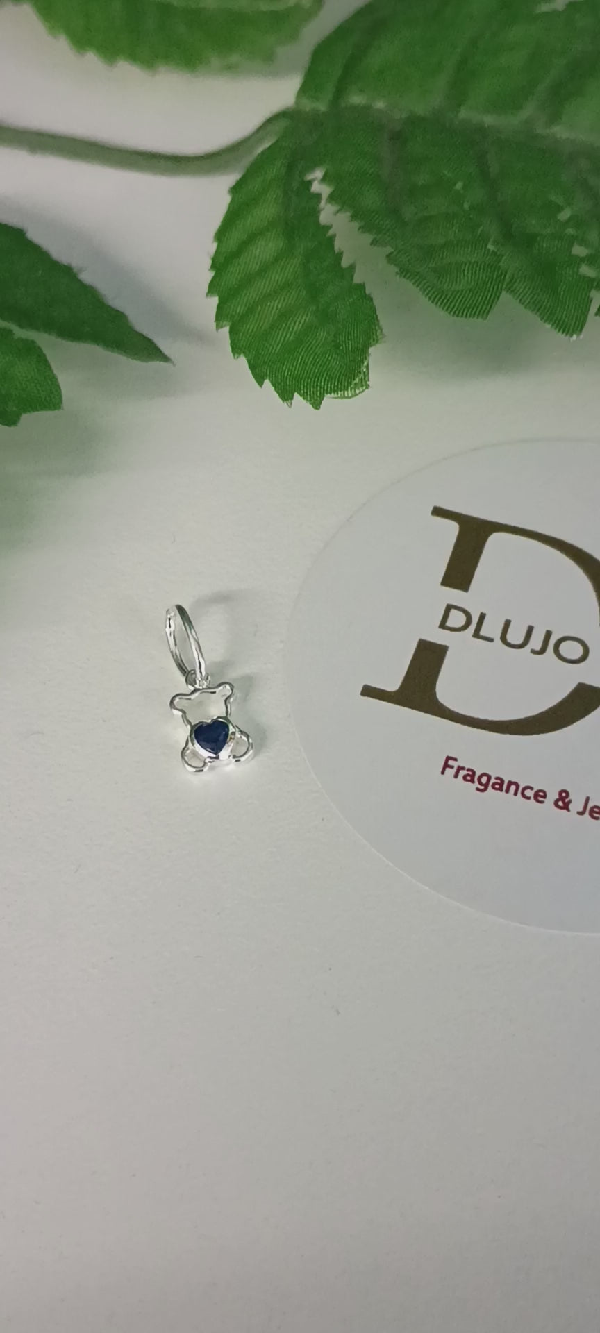 Dije de Osito “Corazón Azul” en Plata 925