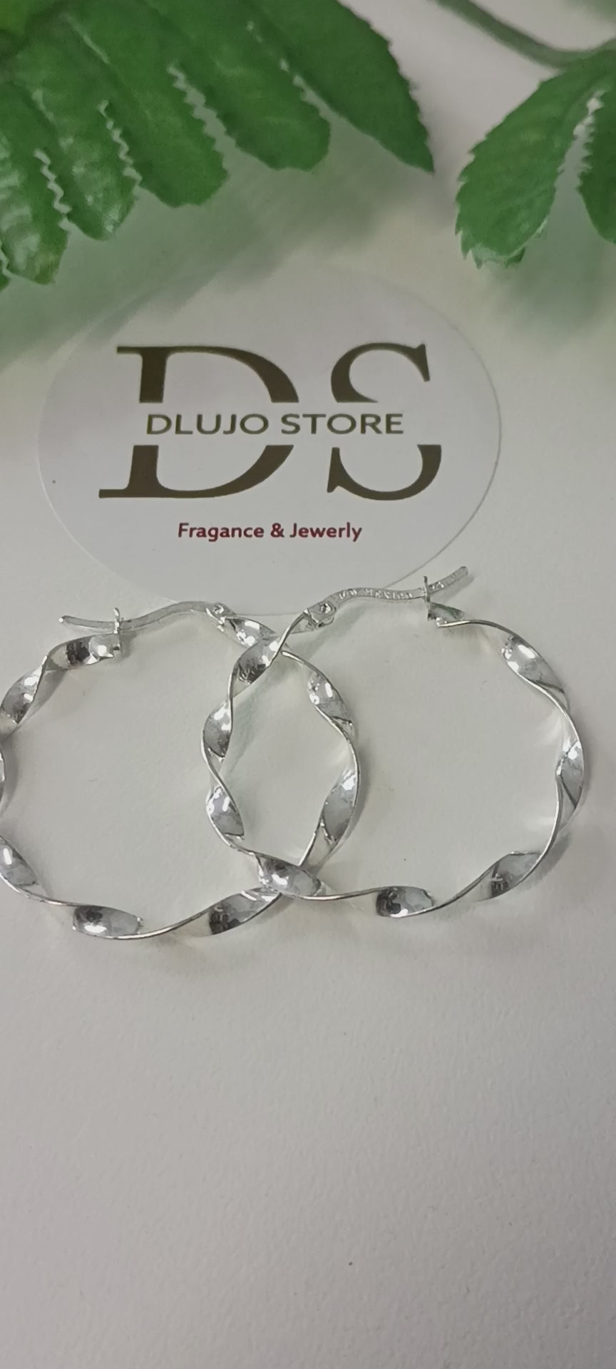 “Twist Robbinson” Hoop Earrings in 925 Sterling Silver – 3.5 cm