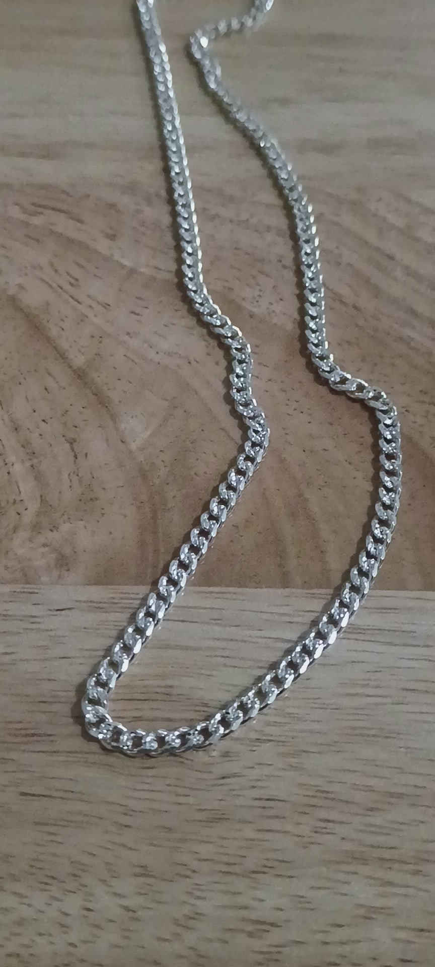 Cadena Cubana Diamantada en Plata 925