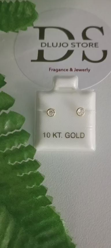 Aretes de Broquel Clásicos en Oro 10K