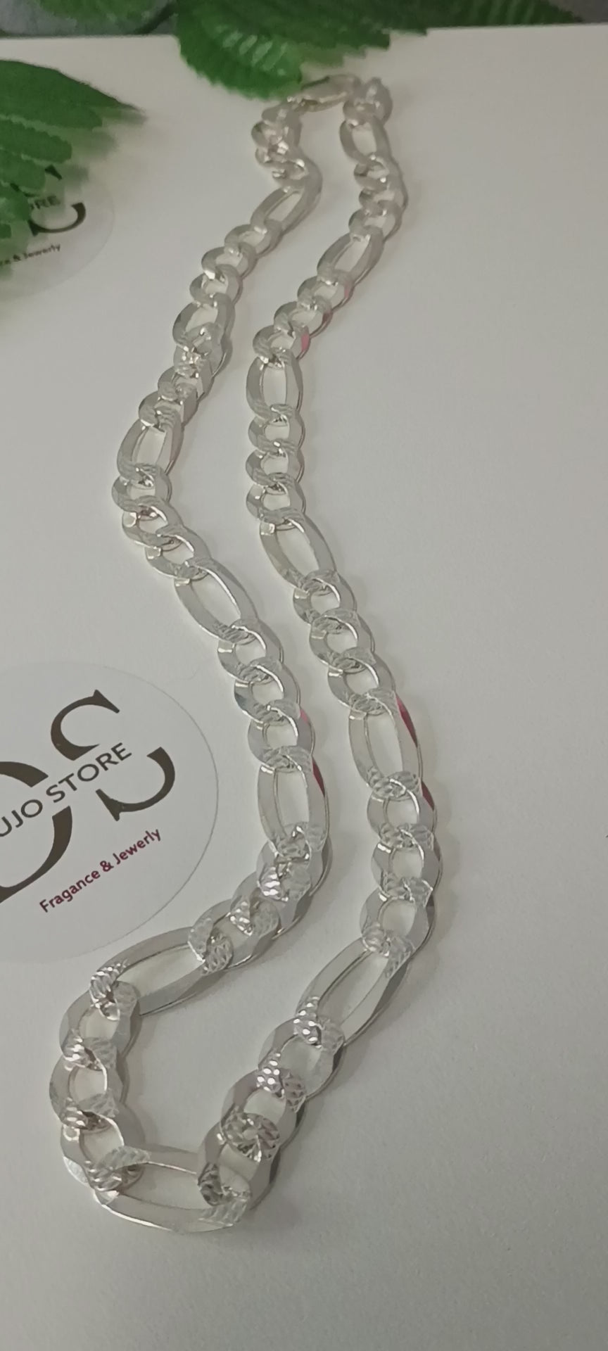 Cadena Fígaro Texturizada en Plata 925 para Caballero