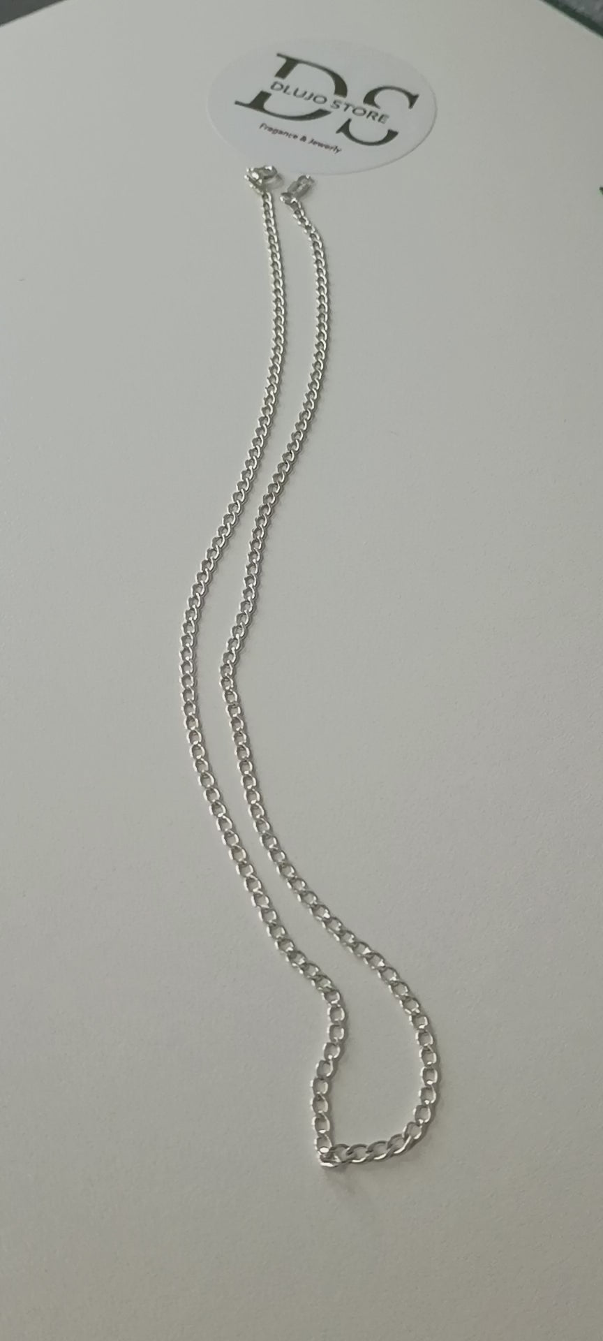 Cadena Cubana Diamantada en Plata 925