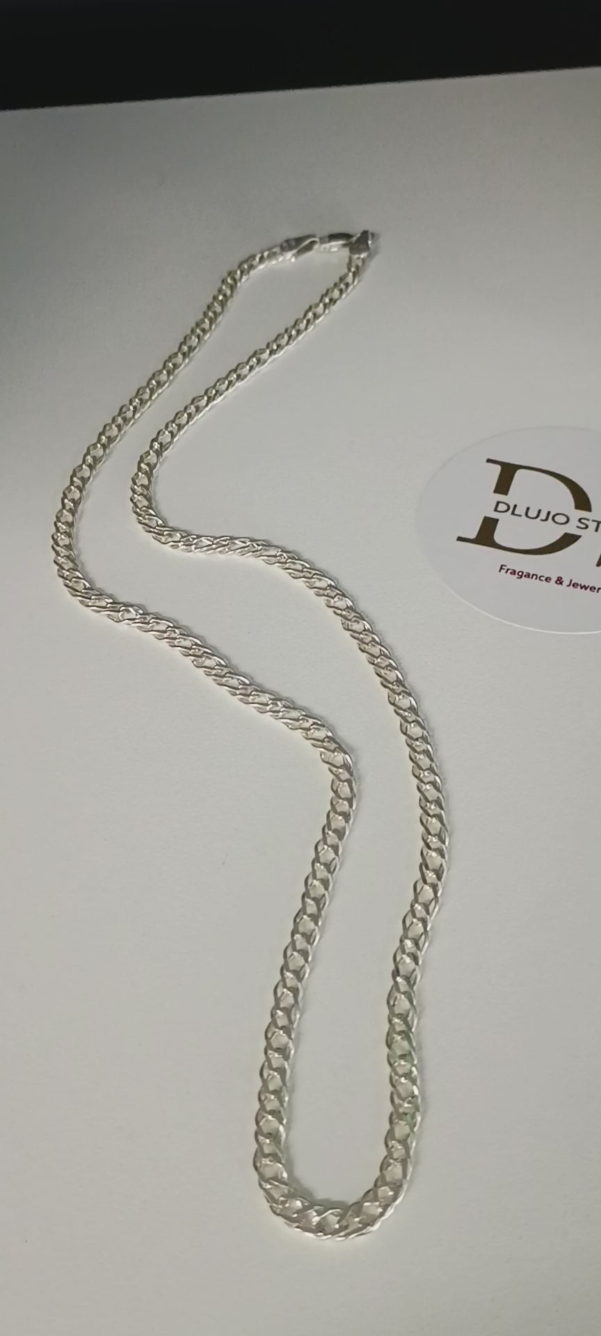 Cadena de Eslabones Cubanos en Plata 925